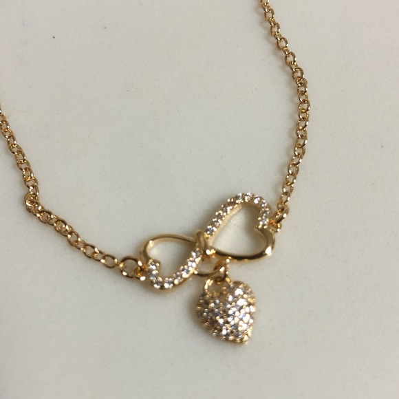 18k Gold Filled CZ Infinity Heart Bracelet - Picture 3 of 3